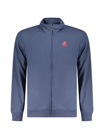 U.s. Grand Zip-up High-neck Sweater In Blue
