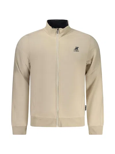 U.s. Grand Zip-up Logo-print Sweatshirt In Neutral