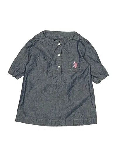 Pre-owned U.s. Polo Assn Kids' 3/4 Sleeve Top Blue Tops