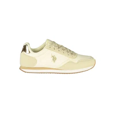 U.s. Polo Assn Beige Polyester Athletic Sneakers In Metallic