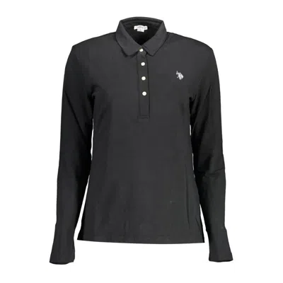 U.s. Polo Assn Black Cotton Women Polo Shirt In Gray