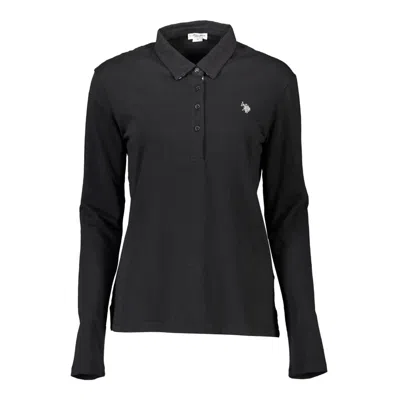 U.s. Polo Assn Black Cotton Women Polo Shirt