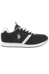 U.s. Polo Assn Sleek Black Sneakers With Contrast Accents