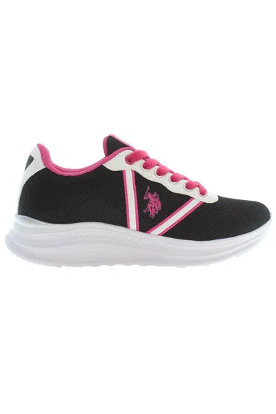 U.s. Polo Assn . Nero Polyester Womens Sneaker In Black
