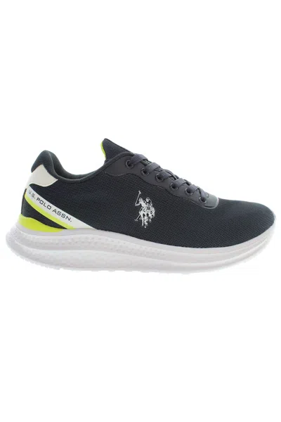 U.s. Polo Assn Blue Polyester Trainer In Black