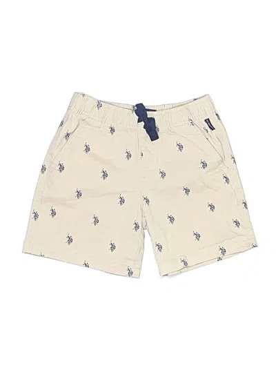 Pre-owned U.s. Polo Assn Kids' Board Shorts In Ivory