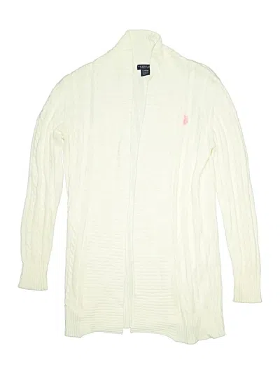 Pre-owned U.s. Polo Assn Kids' Cardigan Sweater In Ivory