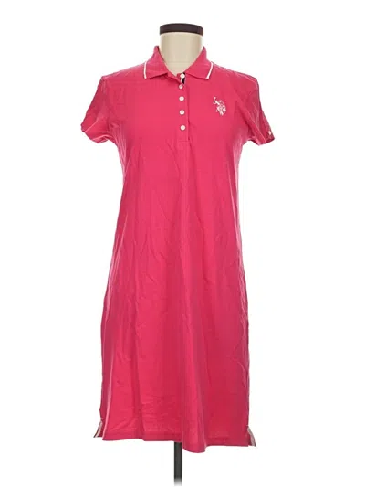 Pre-owned U.s. Polo Assn Casual Dress In Pink