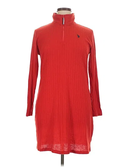 Pre-owned U.s. Polo Assn Casual Dress In Red
