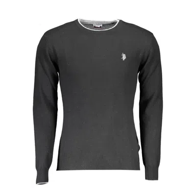 U.s. Polo Assn Elegant Slim Fit Crew Neck Sweater In Black