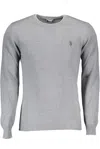 U.s. Polo Assn Elegant Slim Fit Crew Neck Sweater In Gray