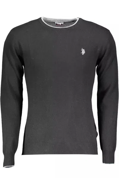 U.s. Polo Assn . Elegant Slim Fit Textured Sweater For Men's Men In Black