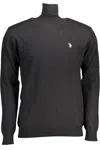 U.s. Polo Assn Black Cotton Sweater In Black