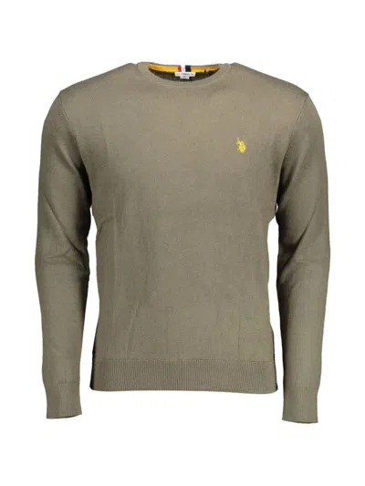 U.s. Polo Assn Embroidered-logo Crew-neck Jumper In Green