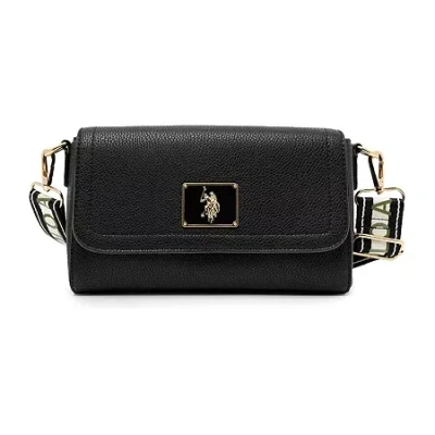 U.s. Polo Assn Enamel Crossbody Bag In Black