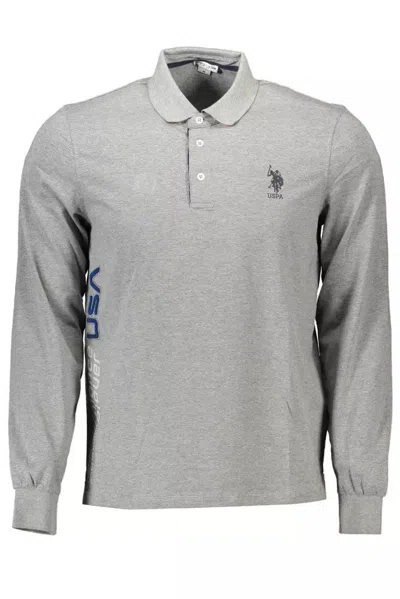 U.s. Polo Assn Gray Cotton Polo Shirt In Grey