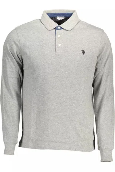 U.s. Polo Assn Gray Cotton Polo Shirt In Grey