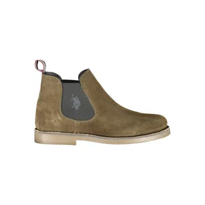 U.s. Polo Assn Round-toe Suede Chelsea Boots In Brown