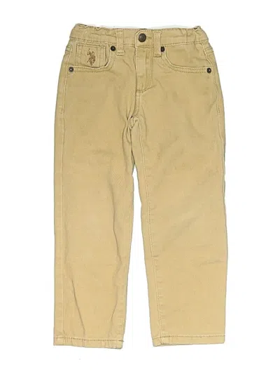 Pre-owned U.s. Polo Assn Kids' Khaki Pant In Yellow