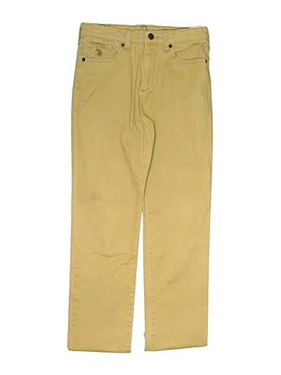 Pre-owned U.s. Polo Assn Kids' Khaki Pant In Yellow