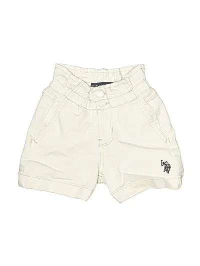 Pre-owned U.s. Polo Assn Kids' Khaki Shorts In Ivory