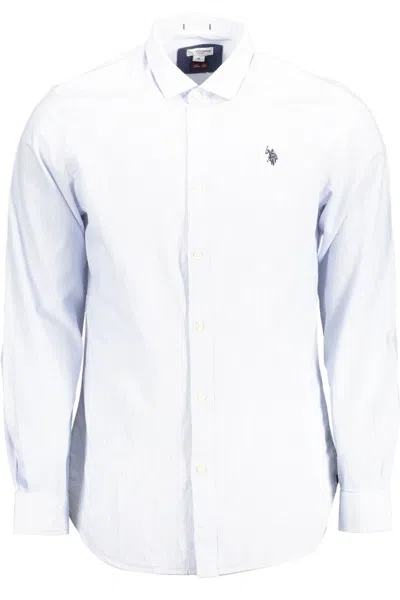 U.s. Polo Assn Light Blue Cotton Shirt In White