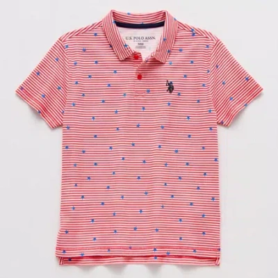 U.s. Polo Assn Little & Big Kid Boys Short Sleeve Regular Fit Embroidered Polo Shirt In Red