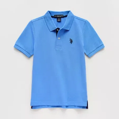 U.s. Polo Assn Little & Big Kid Boys Short Sleeve Regular Fit Embroidered Polo Shirt In Blue