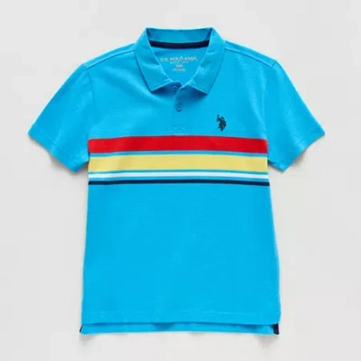 U.s. Polo Assn Little & Big Kid Boys Short Sleeve Regular Fit Embroidered Polo Shirt In Blue