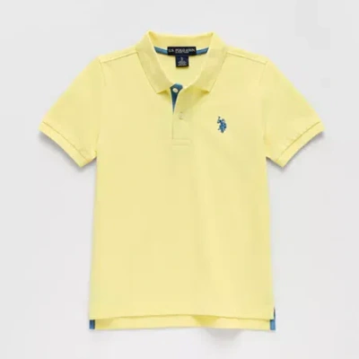 U.s. Polo Assn Little & Big Kid Boys Short Sleeve Regular Fit Embroidered Polo Shirt In White