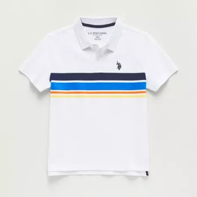 U.s. Polo Assn Little & Big Kid Boys Short Sleeve Regular Fit Embroidered Polo Shirt In White