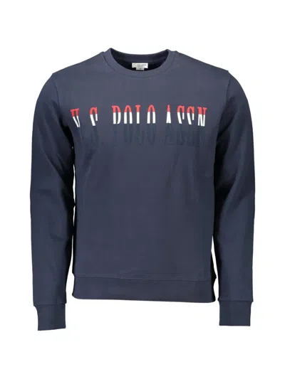 U.s. Polo Assn Logo-print Crew-neck Sweater In Blue