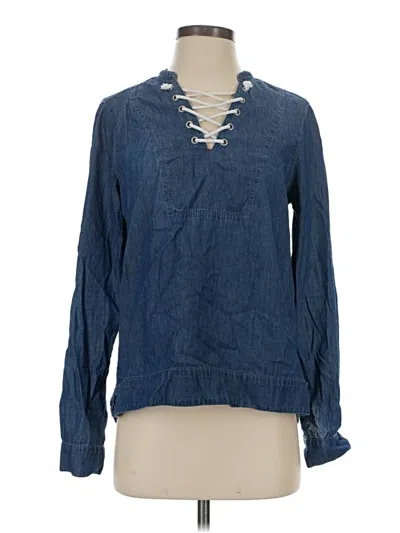Pre-owned U.s. Polo Assn Long Sleeve Blouse In Blue