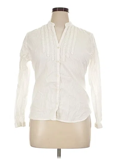 Pre-owned U.s. Polo Assn Long Sleeve Blouse In Ivory