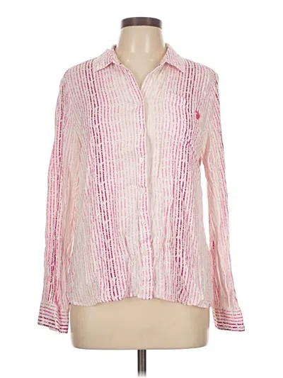 Pre-owned U.s. Polo Assn Long Sleeve Blouse In Pink