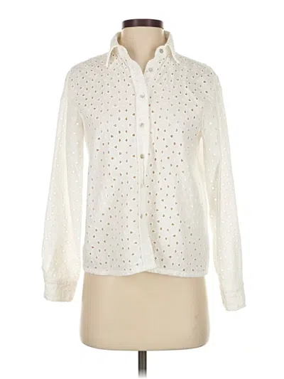 Pre-owned U.s. Polo Assn Long Sleeve Blouse In White
