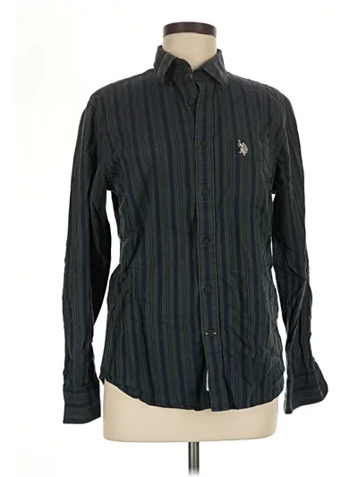 Pre-owned U.s. Polo Assn Long Sleeve Button Down Shirt In Black