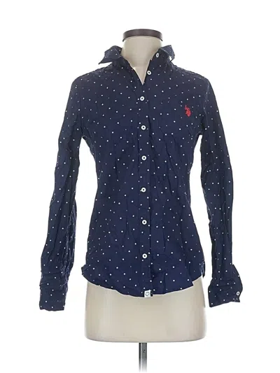 Pre-owned U.s. Polo Assn Long Sleeve Button Down Shirt In Blue