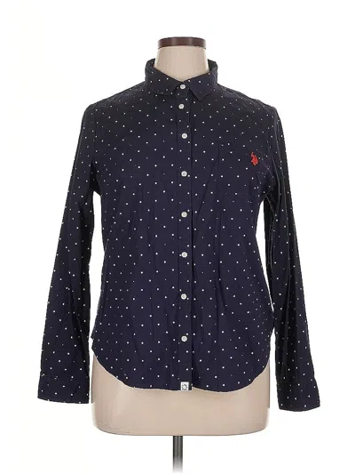 Pre-owned U.s. Polo Assn Long Sleeve Button Down Shirt In Blue