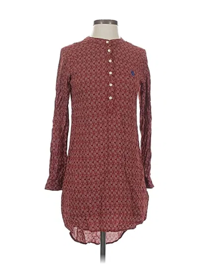 Pre-owned U.s. Polo Assn Long Sleeve Button Down Shirt In Burgundy