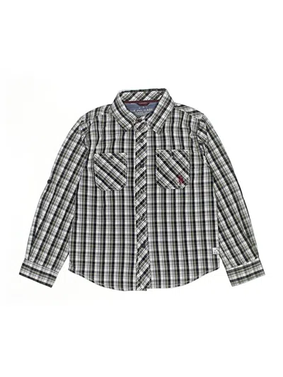 Pre-owned U.s. Polo Assn Kids' Long Sleeve Button Down Shirt In Gray