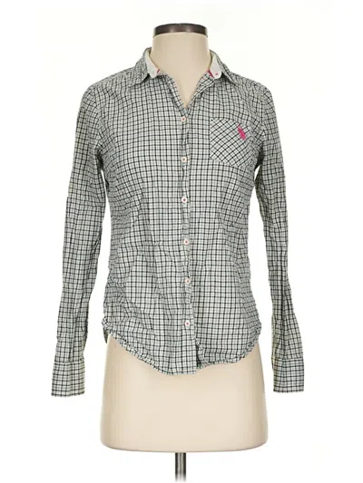 Pre-owned U.s. Polo Assn Long Sleeve Button Down Shirt In Gray