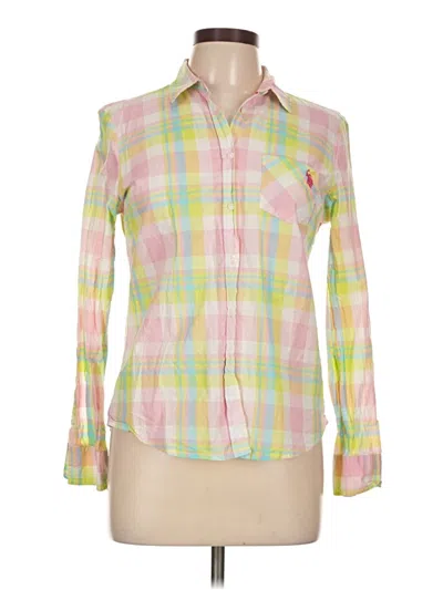 Pre-owned U.s. Polo Assn Long Sleeve Button Down Shirt In Pink
