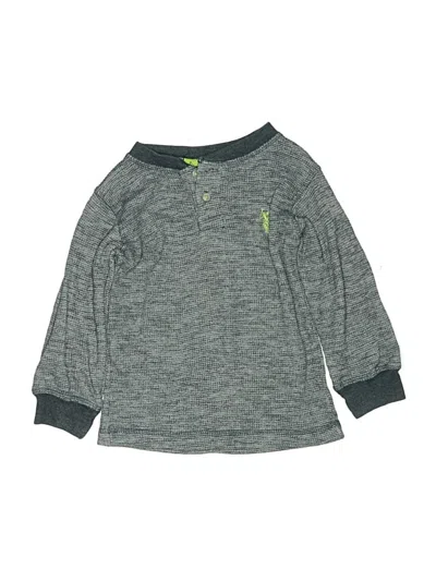 Pre-owned U.s. Polo Assn Kids' Long Sleeve Henley Shirt In Gray