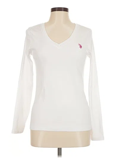Pre-owned U.s. Polo Assn Long Sleeve T-shirt In White