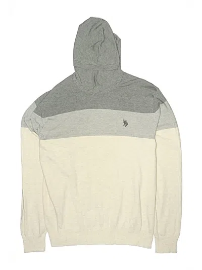 Pre-owned U.s. Polo Assn Kids' Pullover Hoodie In Gray