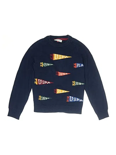 Pre-owned U.s. Polo Assn Kids' Pullover Sweater In Blue