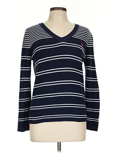 Pre-owned U.s. Polo Assn Pullover Sweater In Blue