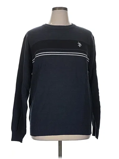 Pre-owned U.s. Polo Assn Pullover Sweater In Blue