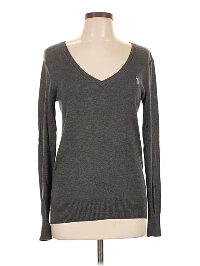 Pre-owned U.s. Polo Assn Pullover Sweater In Gray